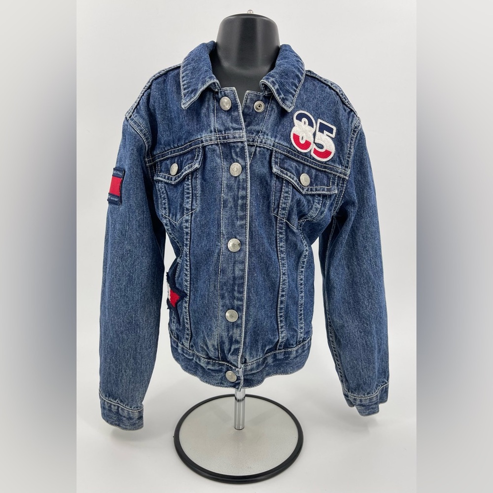 Tommy Hilfiger Girl’s Denim Jean Jacket 6x Big Star “85” Logo Blue 90’s Vintage